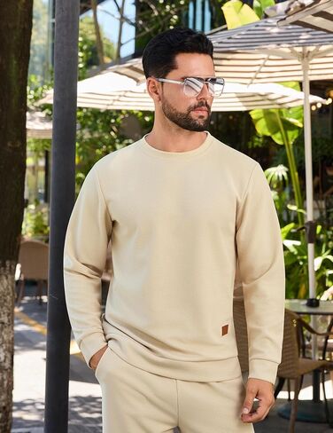 Vssjavun Mens Tracksuit 2 Piece Waffle Long Sleeve Pullover Sweatsuit Outfits Casual Jogger Suits Sets in Kuwait