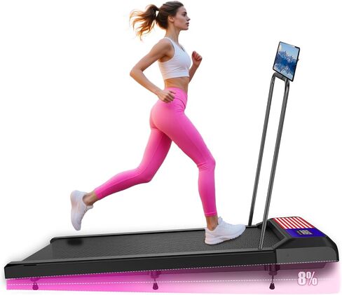 Walking Pad with Incline and Handle Bar, 3 in 1 Under Desk Treadmill with Handles, 2.5HP Low Noise Treadmills for Home Small Space with Remote Control, Portable Treadmills for Home Office in Kuwait