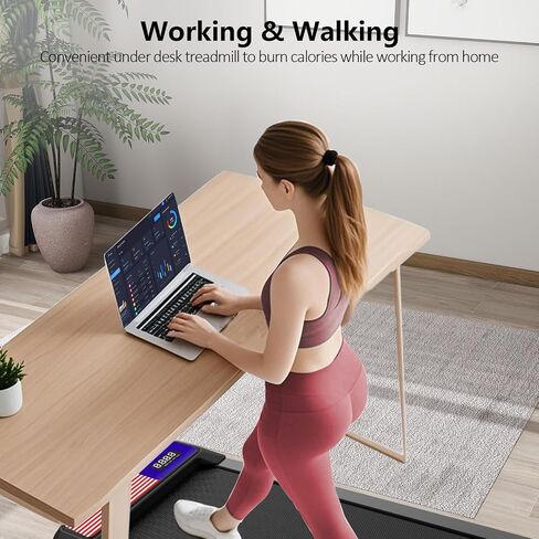 Walking Pad with Incline and Handle Bar, 3 in 1 Under Desk Treadmill with Handles, 2.5HP Low Noise Treadmills for Home Small Space with Remote Control, Portable Treadmills for Home Office in Kuwait