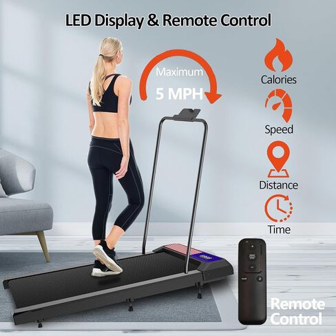 Walking Pad with Incline and Handle Bar, 3 in 1 Under Desk Treadmill with Handles, 2.5HP Low Noise Treadmills for Home Small Space with Remote Control, Portable Treadmills for Home Office in Kuwait