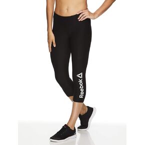 Reebok Womens Branded Capri Compression Athletic Pants S143 S/20, Black, Small in Kuwait