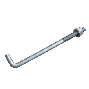 Sandbaggy 3/4" x 12" Threaded Concrete Anchor L-Bolts (Nuts & Washers Included) - Hot Dipped Galvanized - Sill Plate, Base Plate, Masonry, Wood, Cement Anchors, J Bolt (10, 3/4" x 12") in Kuwait