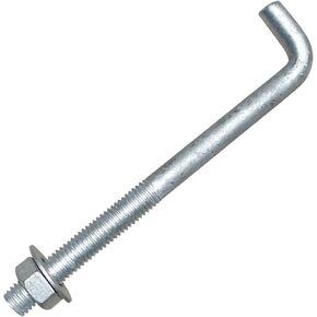 Sandbaggy 5/8" X 8" Threaded Concrete Anchor L-Bolts (Nuts & Washers Included) - Hot Dipped Galvanized - Sill Plate, Base Plate, Masonry, Wood, Cement Anchors, J Bolt (20, 5/8" x 8") in Saudi Arabia