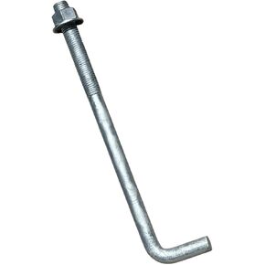 Sandbaggy 1 "× 16" مرساة خرسانية ملولبة L -bolts (المكسرات والغسالات المشمولة) - الساخنة مغموسة المجلفن - صفيحة عتبة ، صفيحة ، البناء ، الخشب ، مرساة الأسمنت ، J الترباس (30 ، 1 "× 16") in Kuwait