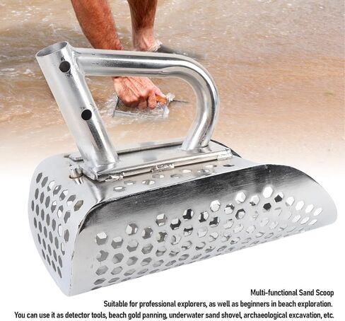 Sand Scoop for Metal Detecting Metal Detector Beach Finds Scoop Stainless Steel Fast Sifter Shovel for Underwater Treasure Finding Button Style Short in Kuwait