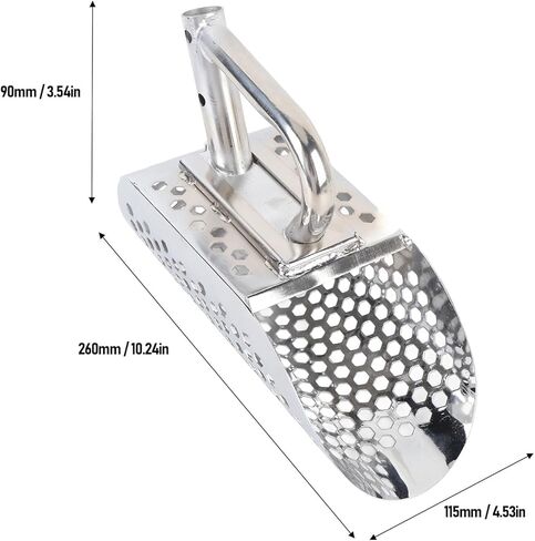 Sand Scoop for Metal Detecting Metal Detector Beach Finds Scoop Stainless Steel Fast Sifter Shovel for Underwater Treasure Finding Button Style Short in Kuwait