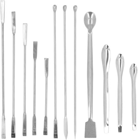 12 Pieces Laboratory Spatula Stainless Steel Lab Spatula Micro Scoop Set Reagent Scoop Spoon Tool Set Kit for Experiment in Saudi Arabia
