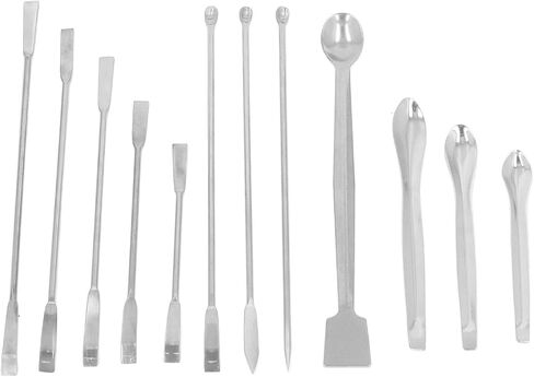 12 Pieces Laboratory Spatula Stainless Steel Lab Spatula Micro Scoop Set Reagent Scoop Spoon Tool Set Kit for Experiment in Saudi Arabia