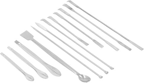 12 Pieces Laboratory Spatula Stainless Steel Lab Spatula Micro Scoop Set Reagent Scoop Spoon Tool Set Kit for Experiment in Saudi Arabia