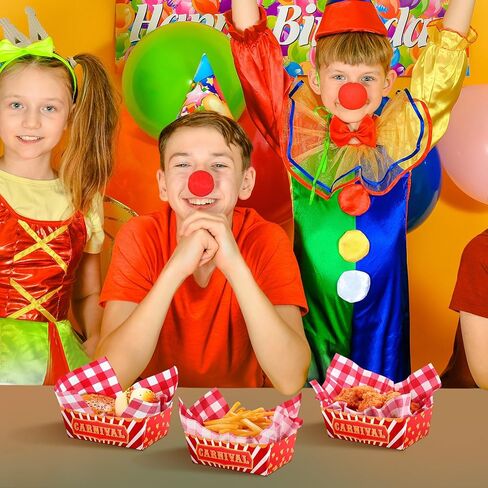 100 PCS Carnival Party Supplies 1.1 LB 50 قوارب صواني الطعام مع 50 شحومًا مشمعًا شمعيًا للورقة كرنفال ناتشو ، حامل سلة الكلاب الساخنة لزينة عيد ميلاد مجمعة in Kuwait