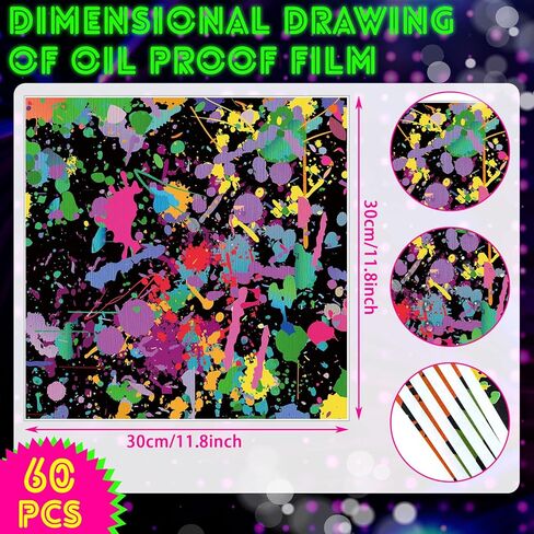 Lallisa 120 PCS Neon Glow Party Supplies يقدم 60 Neon Paper Food Ranks قوارب طعام عيد ميلاد يمكن التخلص منها مع أوراق الورق الشمع التي تقدم صوانيًا لتوهج بوفيه الطعام في The Dark Party Decorations in Kuwait