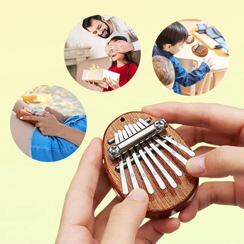 Mini Kalimba Thumb Piano 8 Keys ، بيانو أصابع الماهوغوني المحمولة مع حقيبة حمل ، مطرقة ، تعليم ، هدية موسيقية للمبتدئين والكبار in Saudi Arabia