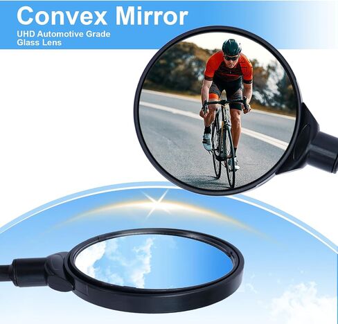 2 Pack Bicycle mirror,Bike Handlebar Mirrors – Adjustable Rearview Mirrors with Wide Angle for Safe Riding (Black-R) in Saudi Arabia