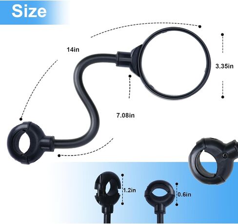 2 Pack Bicycle mirror,Bike Handlebar Mirrors – Adjustable Rearview Mirrors with Wide Angle for Safe Riding (Black-R) in Saudi Arabia