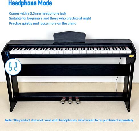 Digital Piano Keyboard 88 Keys,Touch-Sensitive,Beginners,Adults,Upright,Semi Weighted,Electric Piano,Acoustic,Full Size,Stand,Cover,Pedal,SR-FH60(Black) in Saudi Arabia