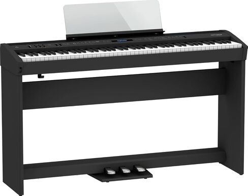 Roland FP-60X 88-Key Digital Piano-حزمة أسود مع حامل ، وثلاث وحدة دواسة ، ومقعد ، وأقراص DVD التعليمية ، ودروس البيانو عبر الإنترنت ، وقطعة قماش تلميع in Saudi Arabia