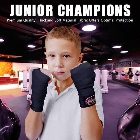 Farabi Kids Boxing Hand Wraps 2.5 متر جونيور يدوي يلف ملاكمة يدوية ملاكمة Muay تايلان in Kuwait