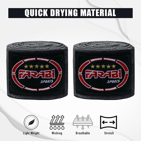 Farabi Kids Boxing Hand Wraps 2.5 متر جونيور يدوي يلف ملاكمة يدوية ملاكمة Muay تايلان in Kuwait