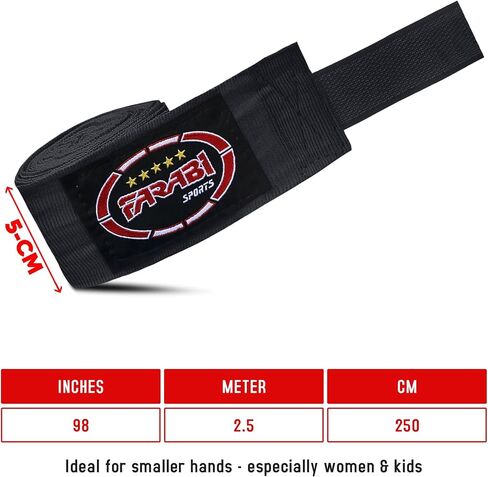 Farabi Kids Boxing Hand Wraps 2.5 متر جونيور يدوي يلف ملاكمة يدوية ملاكمة Muay تايلان in Kuwait