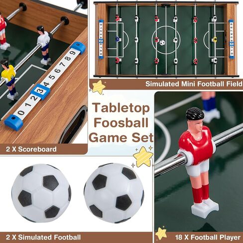 Giantex Foosball Table ، 27 بوصة لعبة كرة قدم صغيرة مع كرة قدم ، وحراس النتيجة ، و Wood Soccer Table Top for Kids ، و Family Night ، و Game Rooms in Saudi Arabia