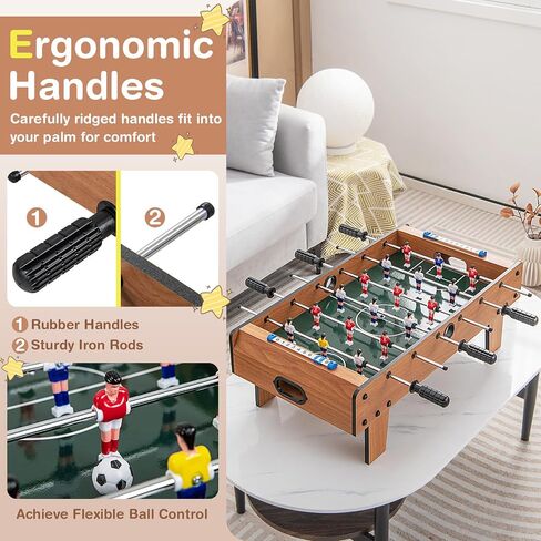 Giantex Foosball Table ، 27 بوصة لعبة كرة قدم صغيرة مع كرة قدم ، وحراس النتيجة ، و Wood Soccer Table Top for Kids ، و Family Night ، و Game Rooms in Saudi Arabia