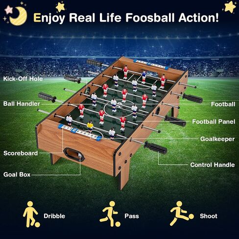 Giantex Foosball Table ، 27 بوصة لعبة كرة قدم صغيرة مع كرة قدم ، وحراس النتيجة ، و Wood Soccer Table Top for Kids ، و Family Night ، و Game Rooms in Saudi Arabia