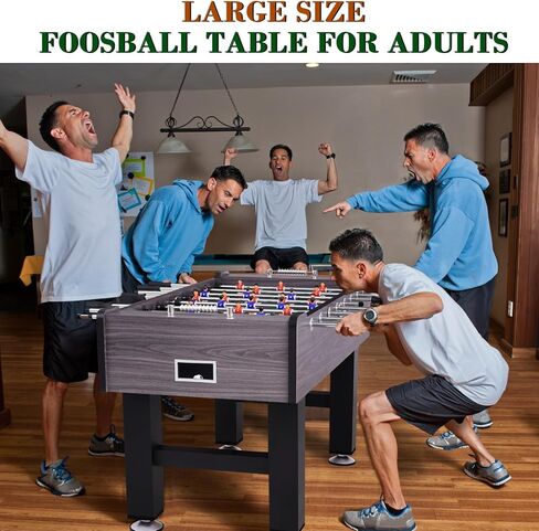 58 Inch Foosball Table Adult Size, Full Size Soccer Game Table with 2 Balls, Leg Levelers & Heavy-Duty Legs, Durable Arcade Football Table for Game Room, Home, Office, Party in Kuwait