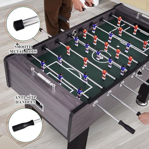 58 Inch Foosball Table Adult Size, Full Size Soccer Game Table with 2 Balls, Leg Levelers & Heavy-Duty Legs, Durable Arcade Football Table for Game Room, Home, Office, Party in Kuwait