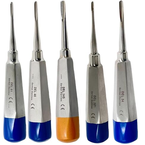 German 5 PC Straight Dental EXTRACTING LUXATING APICAL Root TIP Elevator NO 34 34S 301 46 81 in Saudi Arabia