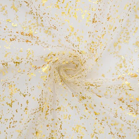 Artoid Mode Beige Gold Gauze Table Runner 120 Inch 10FT, Glitter Metallic Foil Sheer Dining Wedding Anniversary Holiday Birthday Table Decor for Home Party in Saudi Arabia
