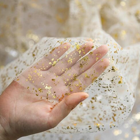 Artoid Mode Beige Gold Gauze Table Runner 120 Inch 10FT, Glitter Metallic Foil Sheer Dining Wedding Anniversary Holiday Birthday Table Decor for Home Party in Saudi Arabia