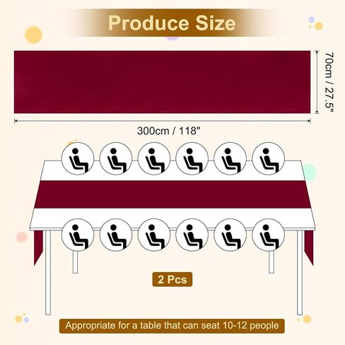UXCELL 2 PCS Sky Blue Chiffon Table Runner 10ft 27.5 "× 118" خفيفة وأنيقة رومانسية مطلقة الديكور لزينة حفل الزفاف in Saudi Arabia