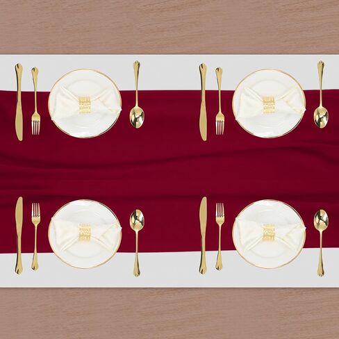 UXCELL 2 PCS Sky Blue Chiffon Table Runner 10ft 27.5 "× 118" خفيفة وأنيقة رومانسية مطلقة الديكور لزينة حفل الزفاف in Saudi Arabia