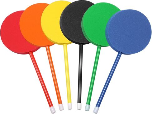 6 PCS Foam Paddles Paddleball Gracket مجموعة معدات للأطفال الابتدائية للمدرسة الابتدائية كرة الريشة المجاذيف بارك بارك بيتش بارك التدريب 6 ألوان ، 12 " in Saudi Arabia