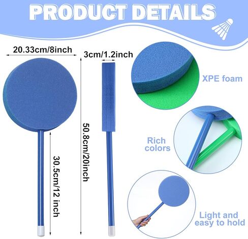 6 PCS Foam Paddles Paddleball Gracket مجموعة معدات للأطفال الابتدائية للمدرسة الابتدائية كرة الريشة المجاذيف بارك بارك بيتش بارك التدريب 6 ألوان ، 12 " in Saudi Arabia