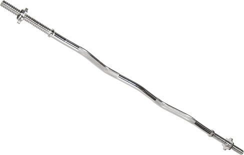 Standard Barbell Bar 48", 1 Inch Threaded Curl Bar with Star Locks for Weight Lifting, Hip Thrusts, Squat, Biceps-Home Gym Weight Bar in Saudi Arabia
