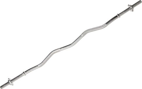 Standard Barbell Bar 48", 1 Inch Threaded Curl Bar with Star Locks for Weight Lifting, Hip Thrusts, Squat, Biceps-Home Gym Weight Bar in Saudi Arabia
