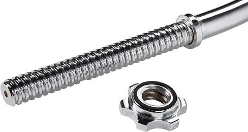 Standard Barbell Bar 48", 1 Inch Threaded Curl Bar with Star Locks for Weight Lifting, Hip Thrusts, Squat, Biceps-Home Gym Weight Bar in Saudi Arabia