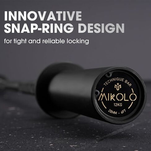 Mikolo 7ft Olympic Barbell, Barbell for Weightlifting and Powerlifting 45lb, Olympic Bar for 1500lbs Capacity, Weight Bar Fit 2" Standard Weights in Kuwait