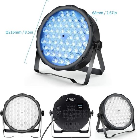 Betopper LED PAR LIGHTS 54 × 1.5W ، RGB Lights Lights DMX DJ Lighting Sound مع حامل ، إضاءة قوية وغسل الإضاءة DMX للحفلات ، الكنيسة ، الزفاف ، الحانات ، 12 in Kuwait