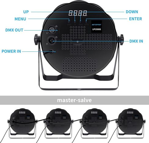Betopper LED PAR LIGHTS 54 × 1.5W ، RGB Lights Lights DMX DJ Lighting Sound مع حامل ، إضاءة قوية وغسل الإضاءة DMX للحفلات ، الكنيسة ، الزفاف ، الحانات ، 12 in Kuwait