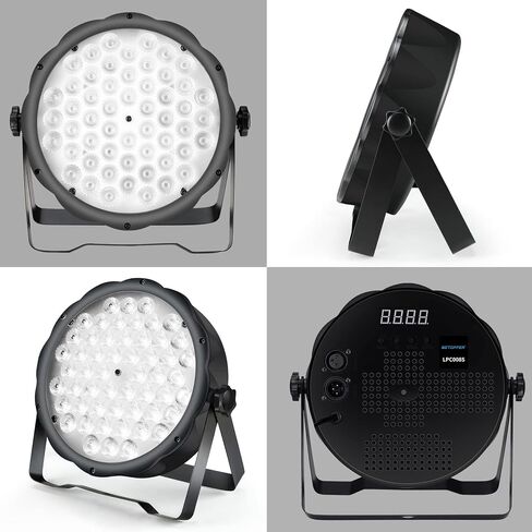 Betopper LED PAR LIGHTS 54 × 1.5W ، RGB Lights Lights DMX DJ Lighting Sound مع حامل ، إضاءة قوية وغسل الإضاءة DMX للحفلات ، الكنيسة ، الزفاف ، الحانات ، 12 in Kuwait