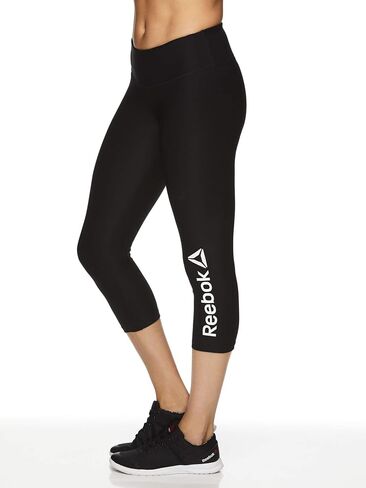 Reebok Womens تحمل علامة Capri Compression Athletic Pants S143 S/20 ، أسود ، صغير in Kuwait