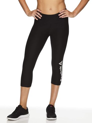 Reebok Womens تحمل علامة Capri Compression Athletic Pants S143 S/20 ، أسود ، صغير in Kuwait
