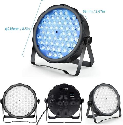 Betopper LED PAR LIGHTS 54 × 1.5W ، RGB Lights Lights DMX DJ Lighting Sound مع حامل ، إضاءة قوية وغسل الإضاءة DMX للحفلات ، الكنيسة ، الزفاف ، الحانات ، 12 in Kuwait