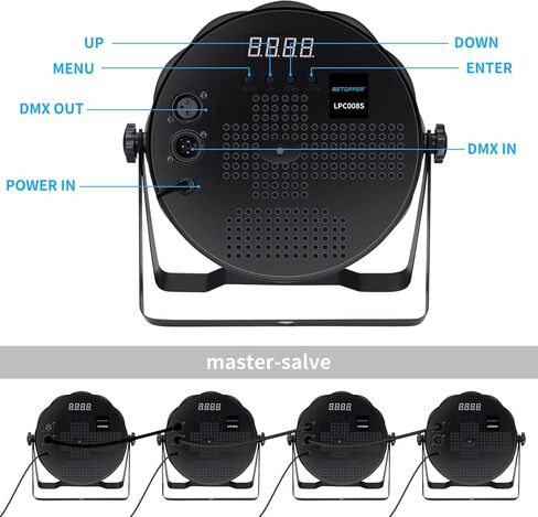 Betopper LED PAR LIGHTS 54 × 1.5W ، RGB Lights Lights DMX DJ Lighting Sound مع حامل ، إضاءة قوية وغسل الإضاءة DMX للحفلات ، الكنيسة ، الزفاف ، الحانات ، 12 in Kuwait