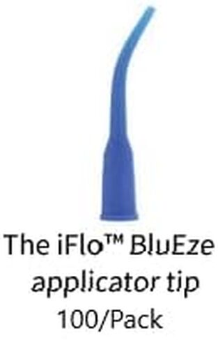 100/Pk Dental Plastic BluEze Applicator Curved Tip Blunt-End Luer-Lock Delivery Tips Disposable, 23Ga. 20mm, Blue in Saudi Arabia