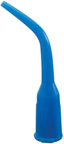 100/Pk Dental Plastic BluEze Applicator Curved Tip Blunt-End Luer-Lock Delivery Tips Disposable, 23Ga. 20mm, Blue in Saudi Arabia