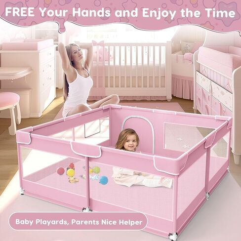 Baby Playpen Baby Play Pen 50 x 50 inch, Playard for Babies and Toddlers, Play Pens for Indoor & Outdoor, Sturdy Safety Play Yard with Soft Breathable Mesh, Anti-Fall, Grey in Saudi Arabia