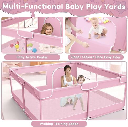 Baby Playpen Baby Play Pen 50 x 50 inch, Playard for Babies and Toddlers, Play Pens for Indoor & Outdoor, Sturdy Safety Play Yard with Soft Breathable Mesh, Anti-Fall, Grey in Saudi Arabia